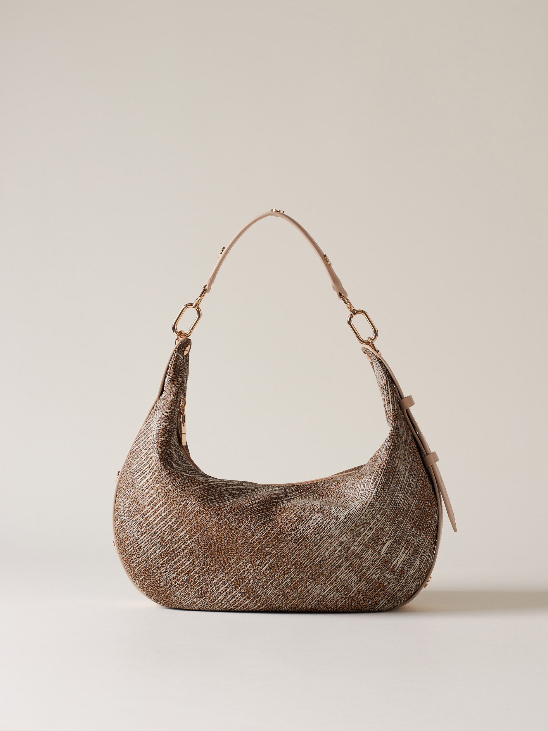 Borbonese 82 Borsa Hobo M Oyster Coated Op Soft Default Title_1