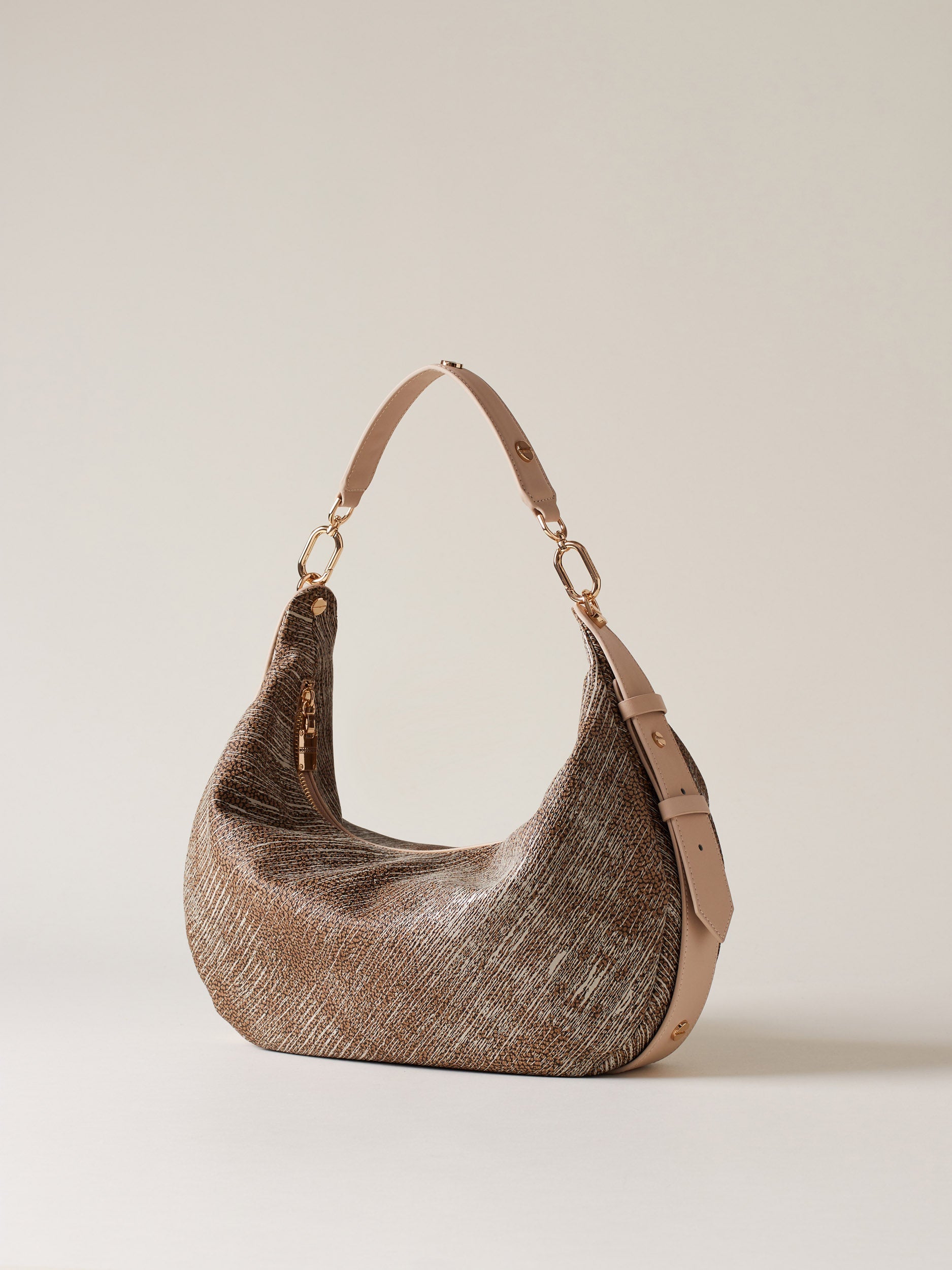 Borbonese 82 Borsa Hobo M Oyster Coated Op Soft Default Title_5